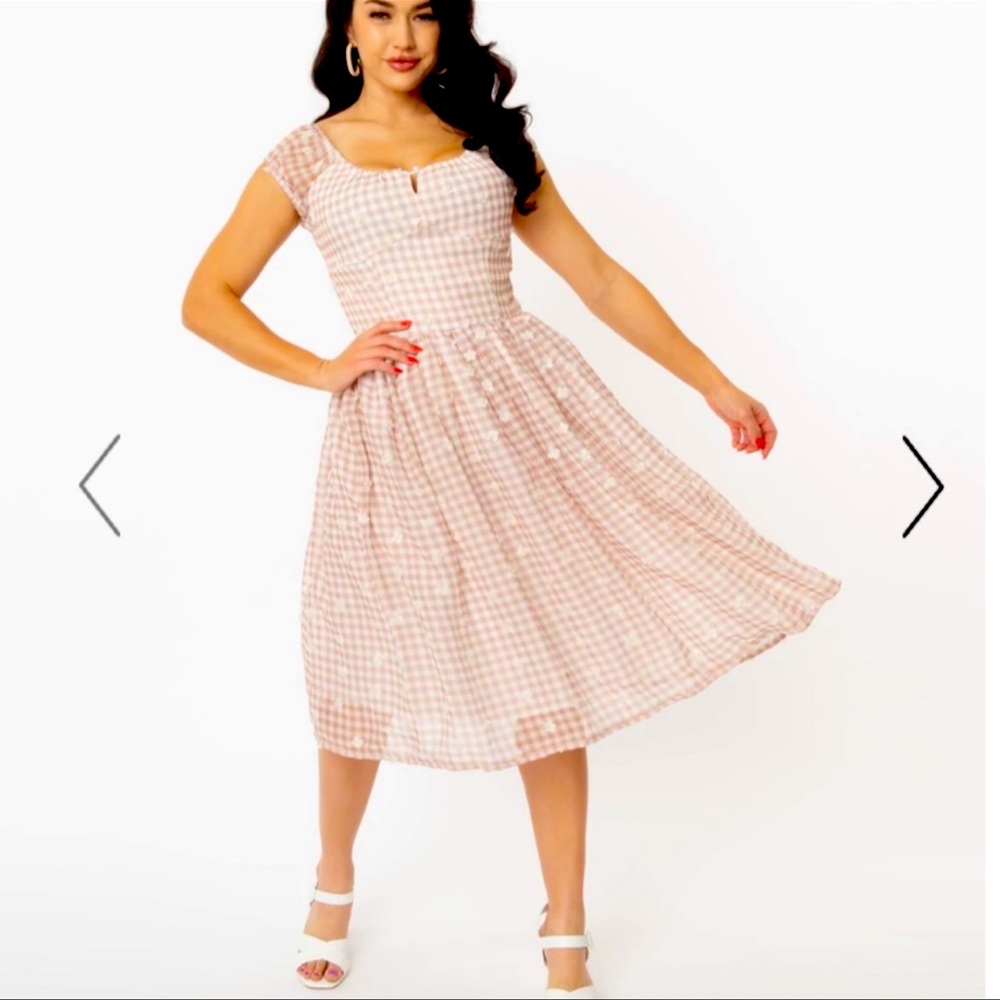 Magnolia place pink and white gingham dress